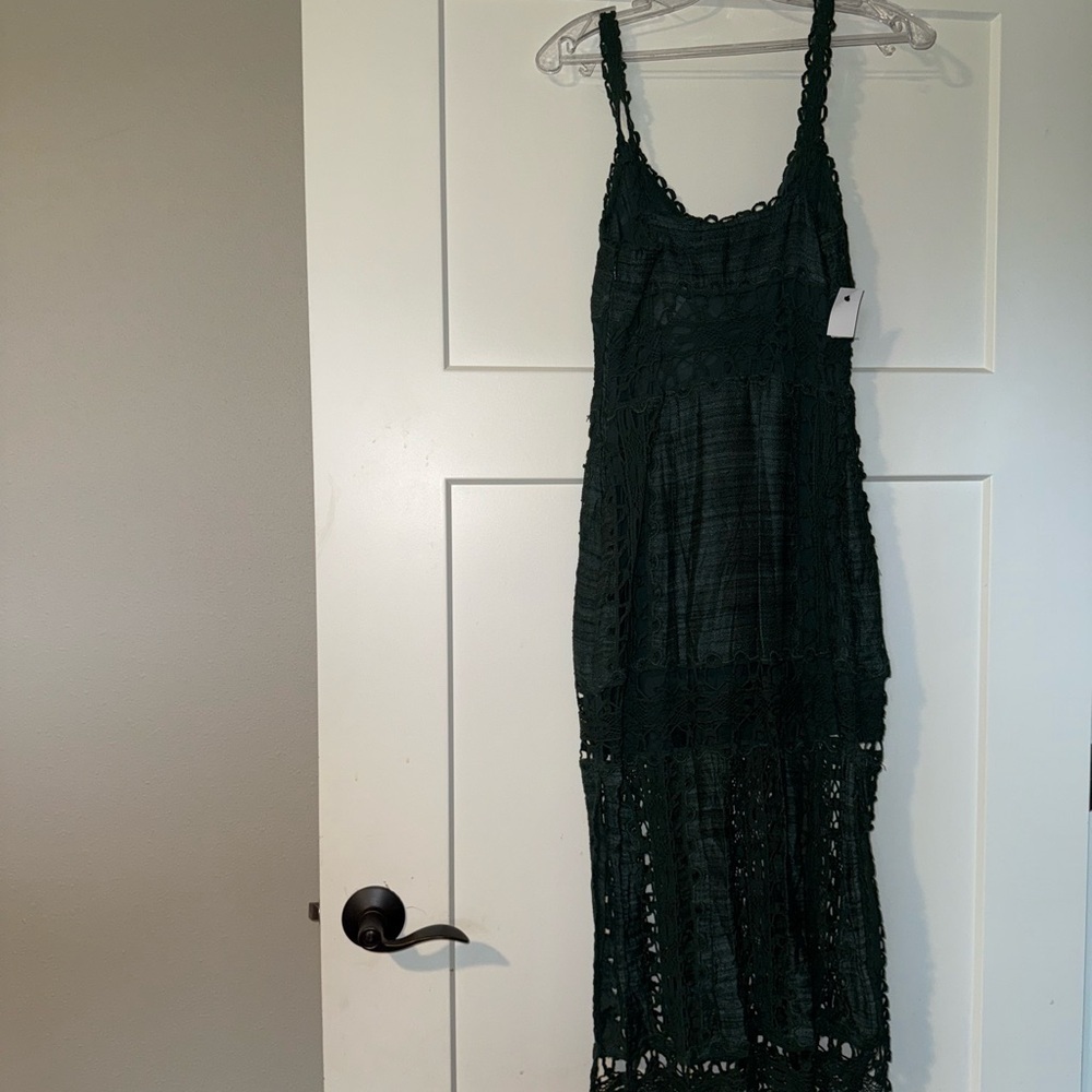 Ulla Johnson Shivani Crochet Midi Dress Size 0 | Khadi Cotton Silk | Boho Lace - Picture 3 of 9